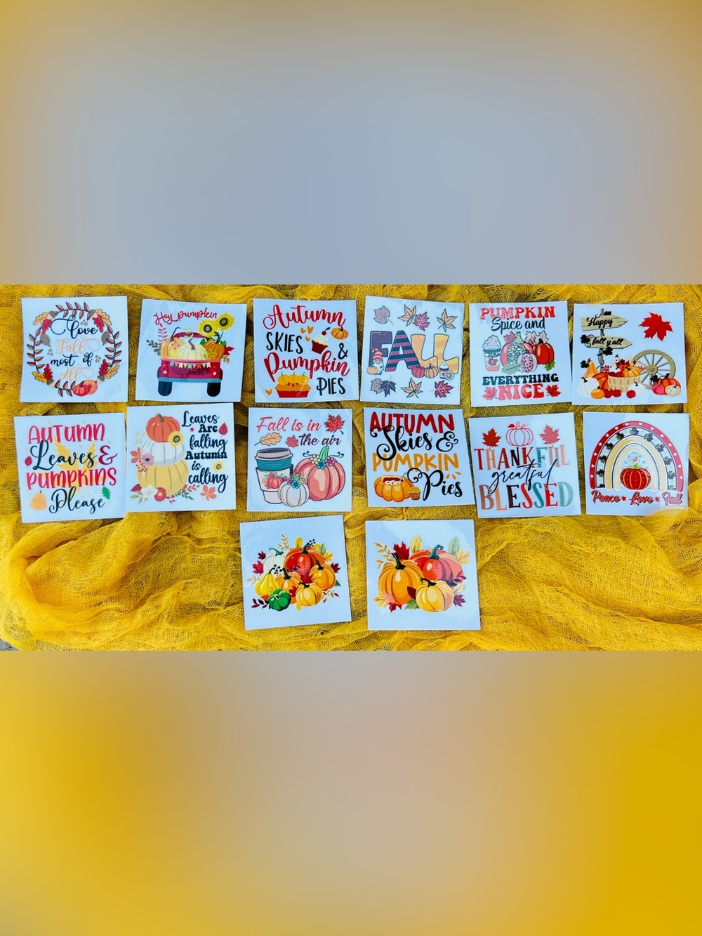Fall, Autumn, Farmhouse, Rub on Transfers for Crafts. NWOT